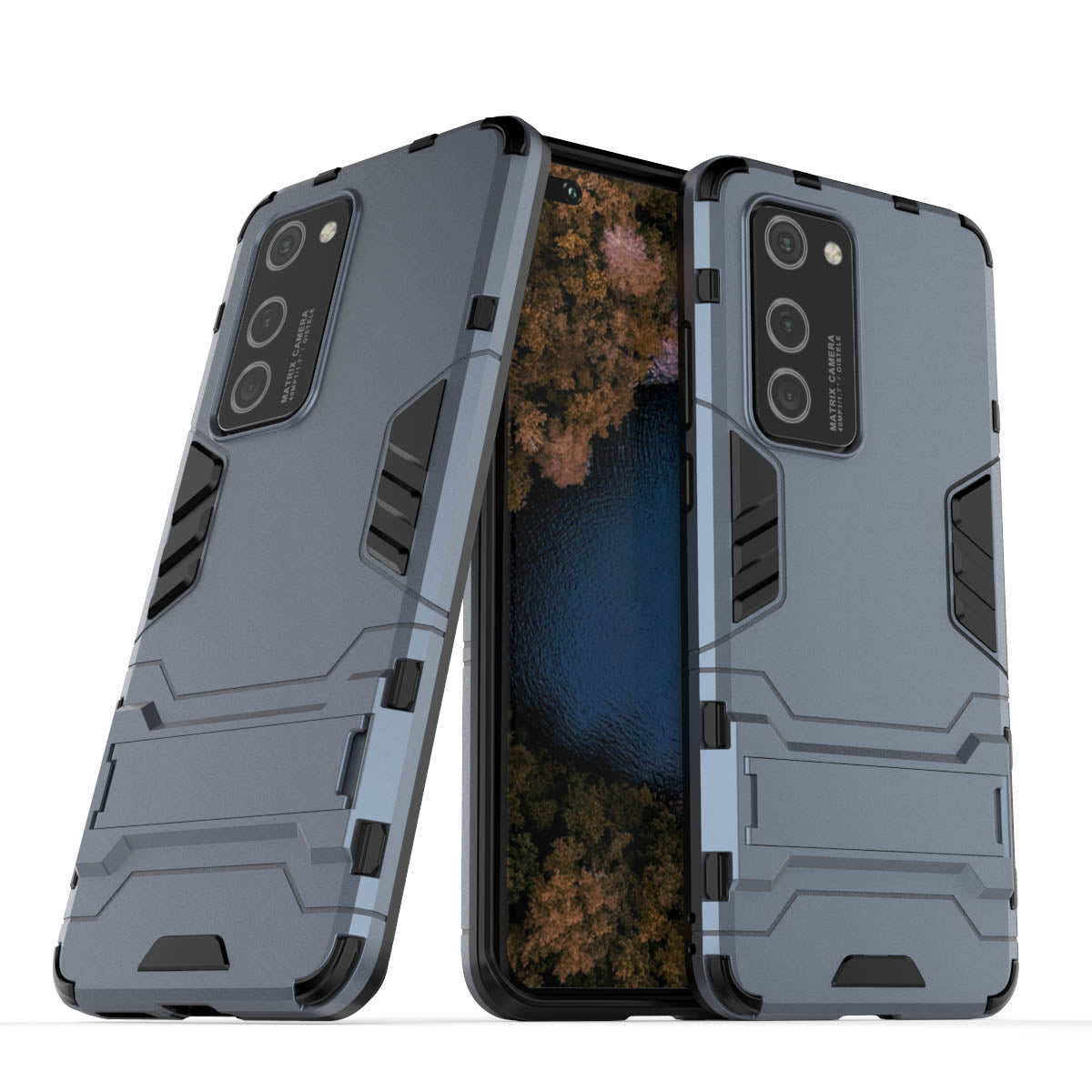 2-in-1 Plastic + TPU Kickstand Phone Shell Cover for Huawei P40 Pro