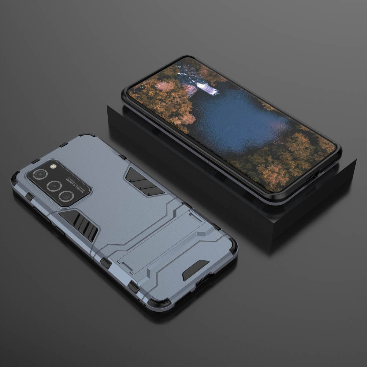 2-in-1 Plastic + TPU Kickstand Phone Shell Cover for Huawei P40 Pro