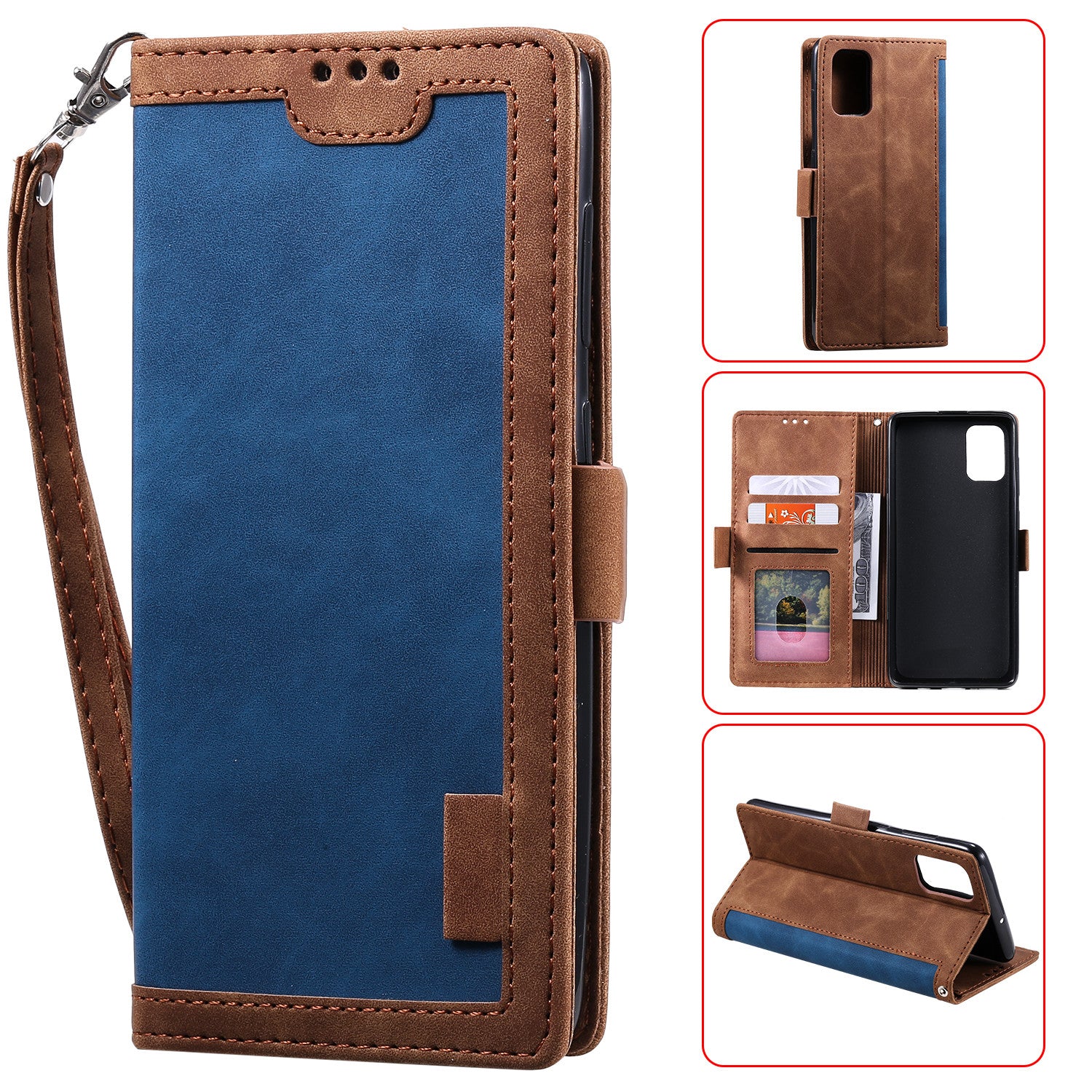 Stylish Retro Splicing Leather Shell for Huawei P40 Pro