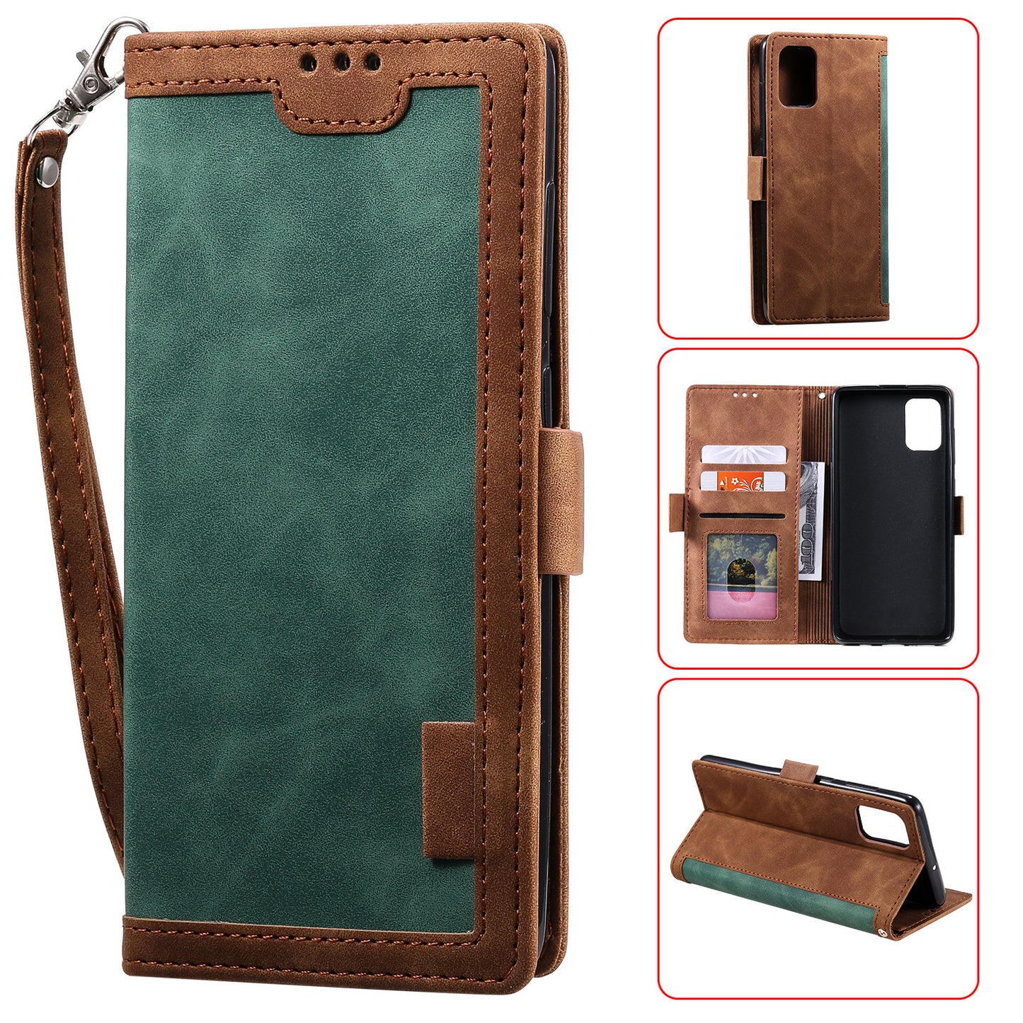 Stylish Retro Splicing Leather Shell for Huawei P40 Pro
