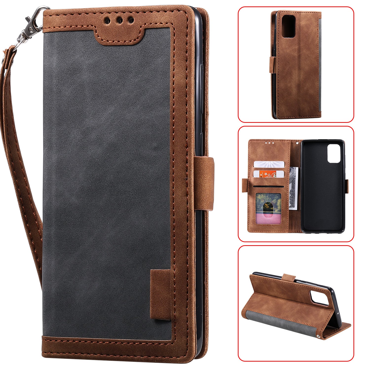 Stylish Retro Splicing Leather Shell for Huawei P40 Pro