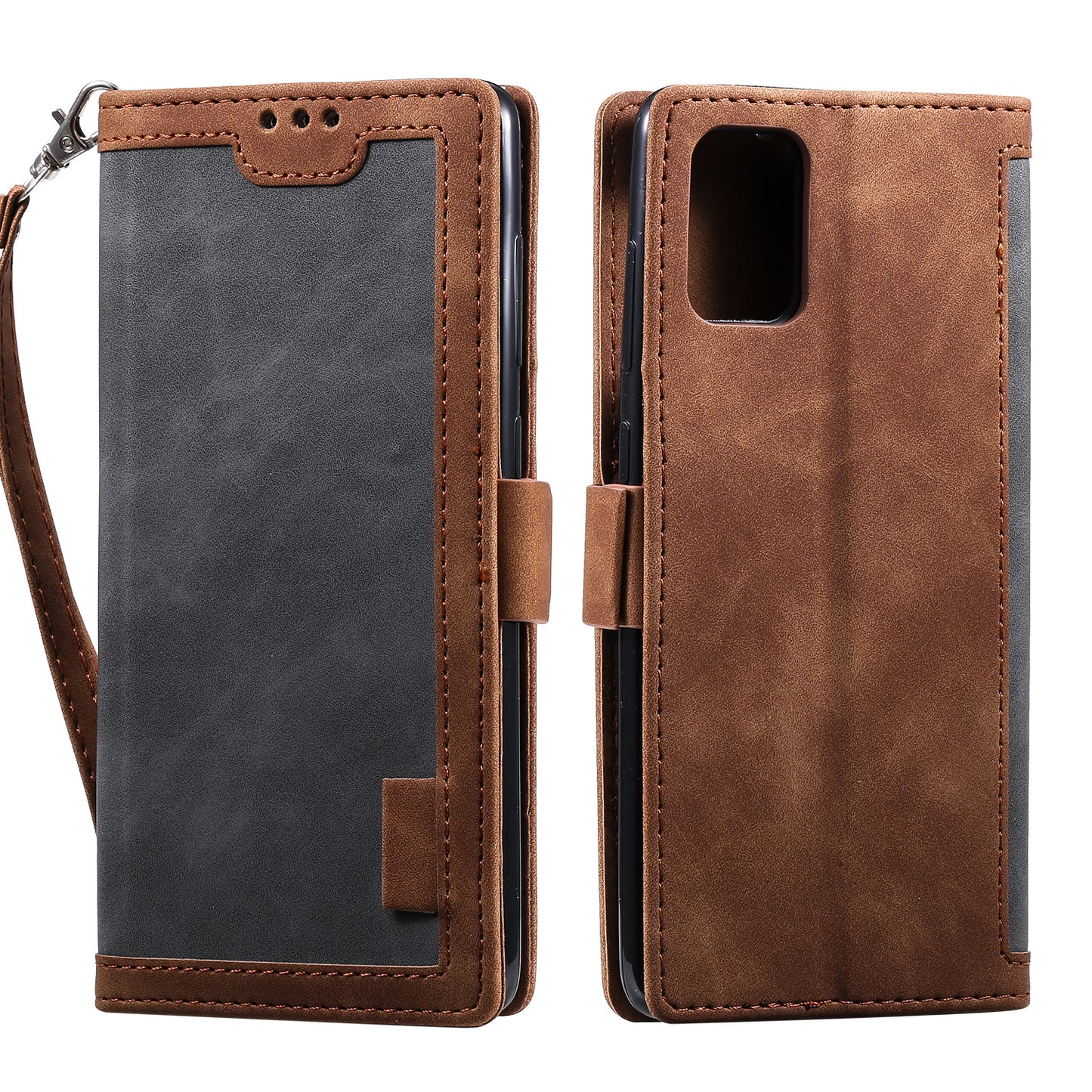Stylish Retro Splicing Leather Shell for Huawei P40 Pro