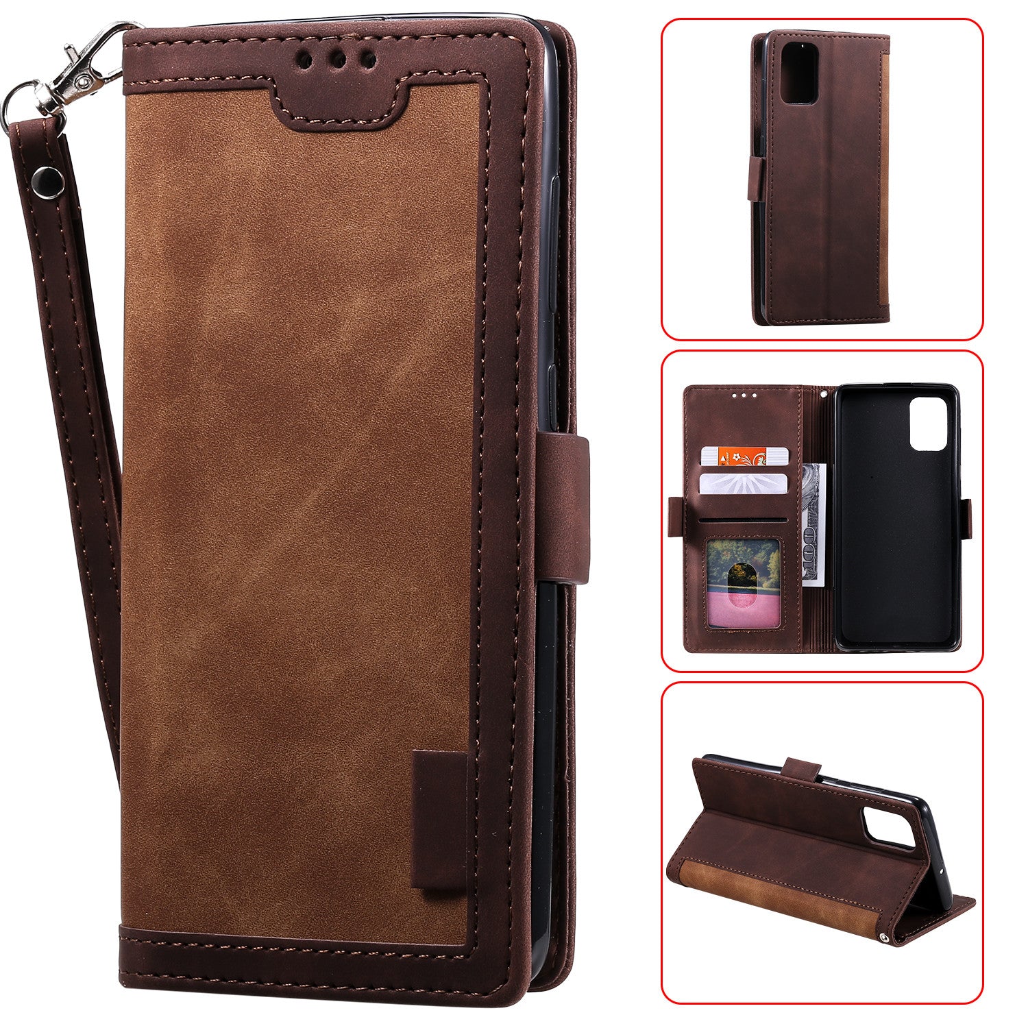 Stylish Retro Splicing Leather Shell for Huawei P40 Pro