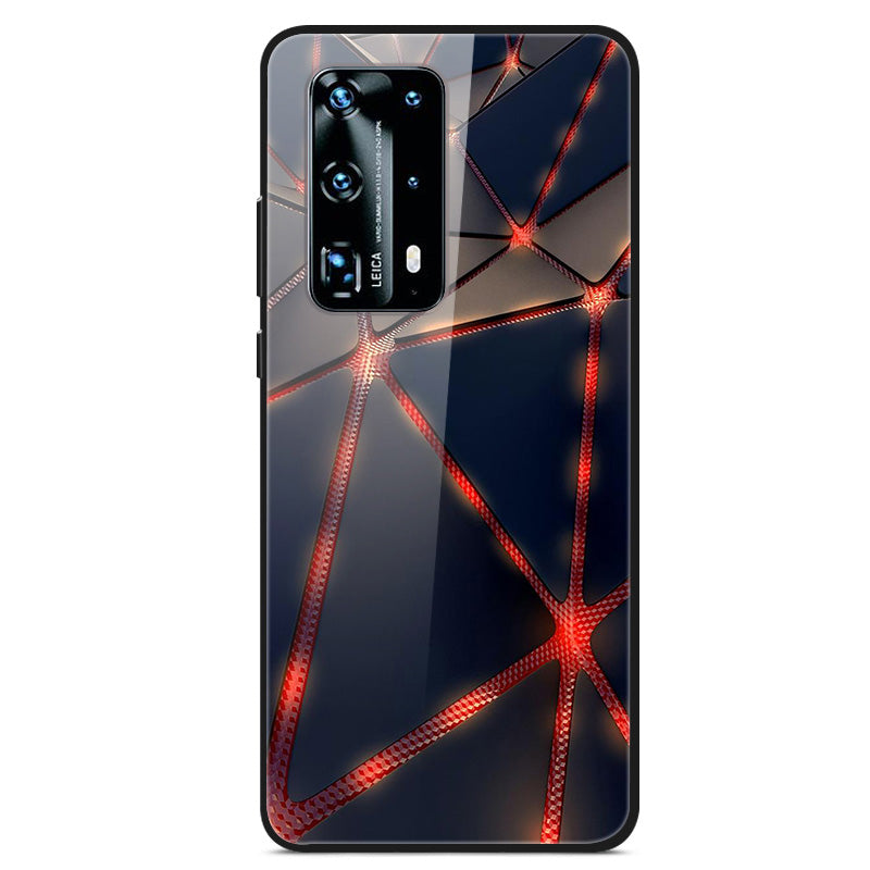 Printing Surface Tempered Glass+TPU+PC Stylish Phone Cover for Huawei P40 Pro