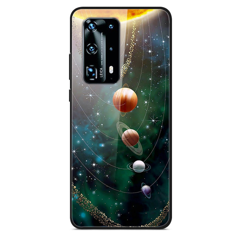Printing Surface Tempered Glass+TPU+PC Stylish Phone Cover for Huawei P40 Pro