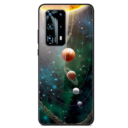 Printing Surface Tempered Glass+TPU+PC Stylish Phone Cover for Huawei P40 Pro