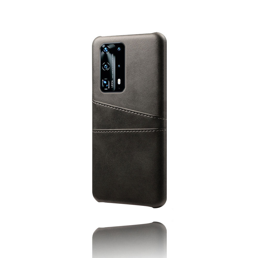 With Dual Card Slots PU Leather Coated PC Shell for Huawei P40 Pro