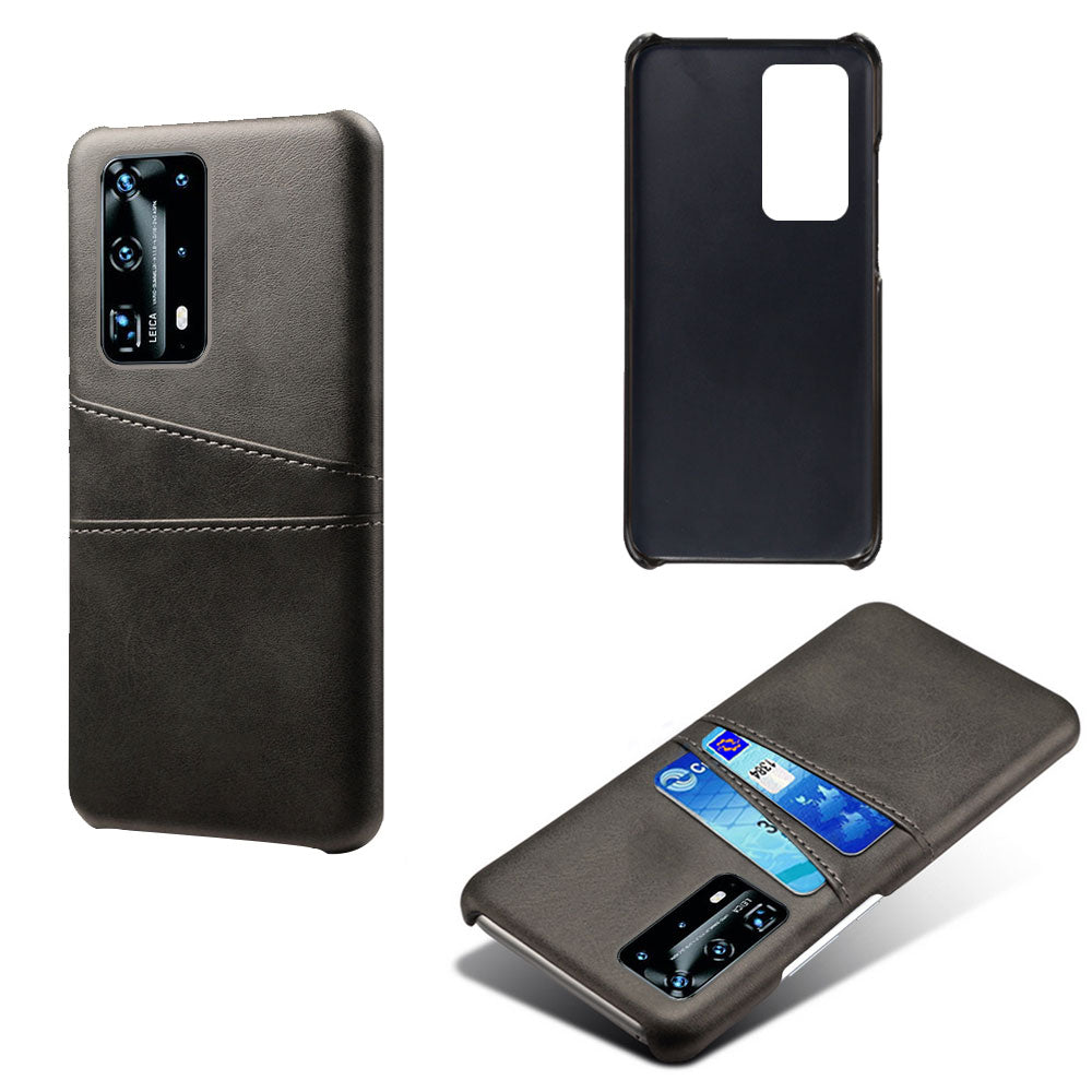 With Dual Card Slots PU Leather Coated PC Shell for Huawei P40 Pro