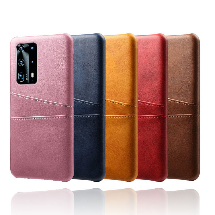 With Dual Card Slots PU Leather Coated PC Shell for Huawei P40 Pro