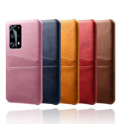 With Dual Card Slots PU Leather Coated PC Shell for Huawei P40 Pro