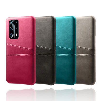 With Dual Card Slots PU Leather Coated PC Shell for Huawei P40 Pro
