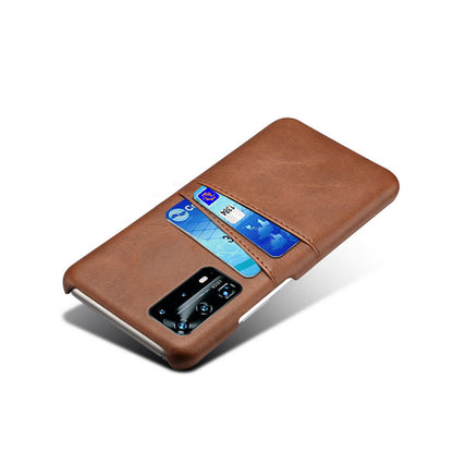 With Dual Card Slots PU Leather Coated PC Shell for Huawei P40 Pro