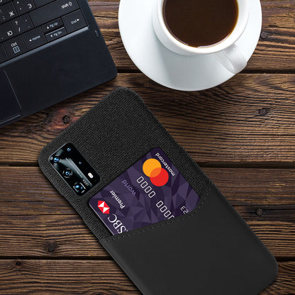 Cloth + PU Leather Coated PC Protection Case with Card Slot for Huawei P40 Pro