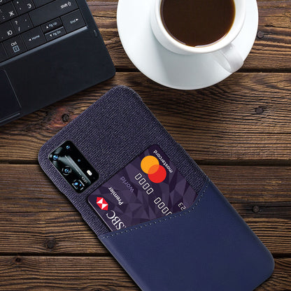 Cloth + PU Leather Coated PC Protection Case with Card Slot for Huawei P40 Pro