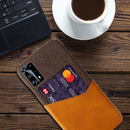Cloth + PU Leather Coated PC Protection Case with Card Slot for Huawei P40 Pro