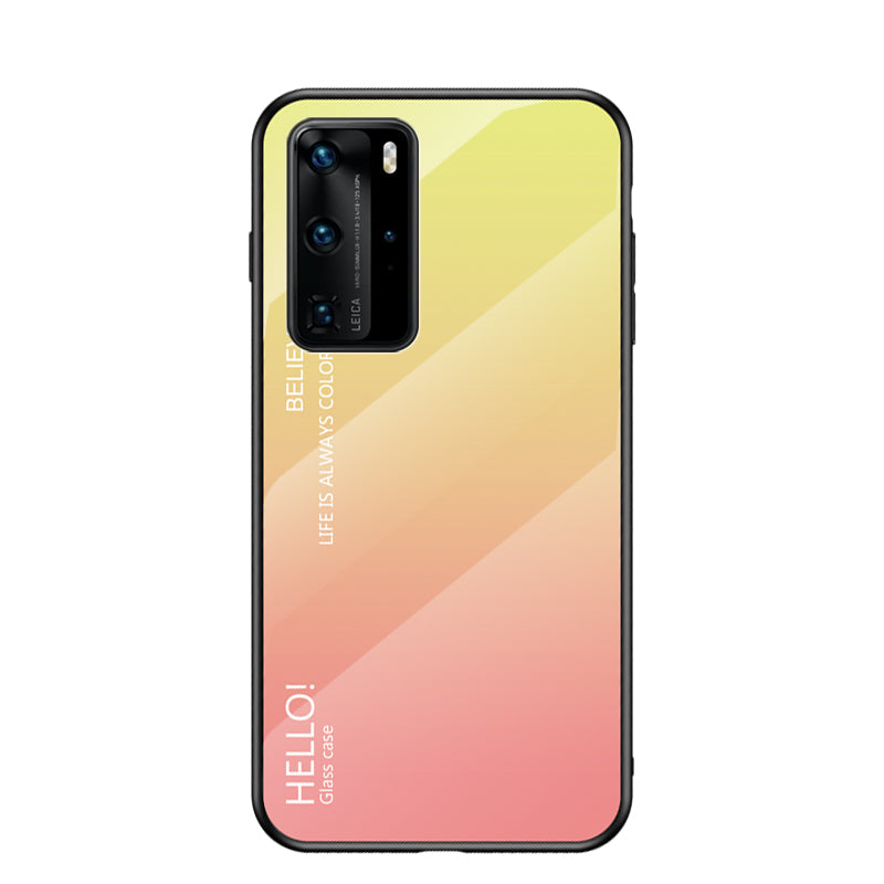 Gradient Color Tempered Glass + PC + TPU Hybrid Case for Huawei P40 Pro