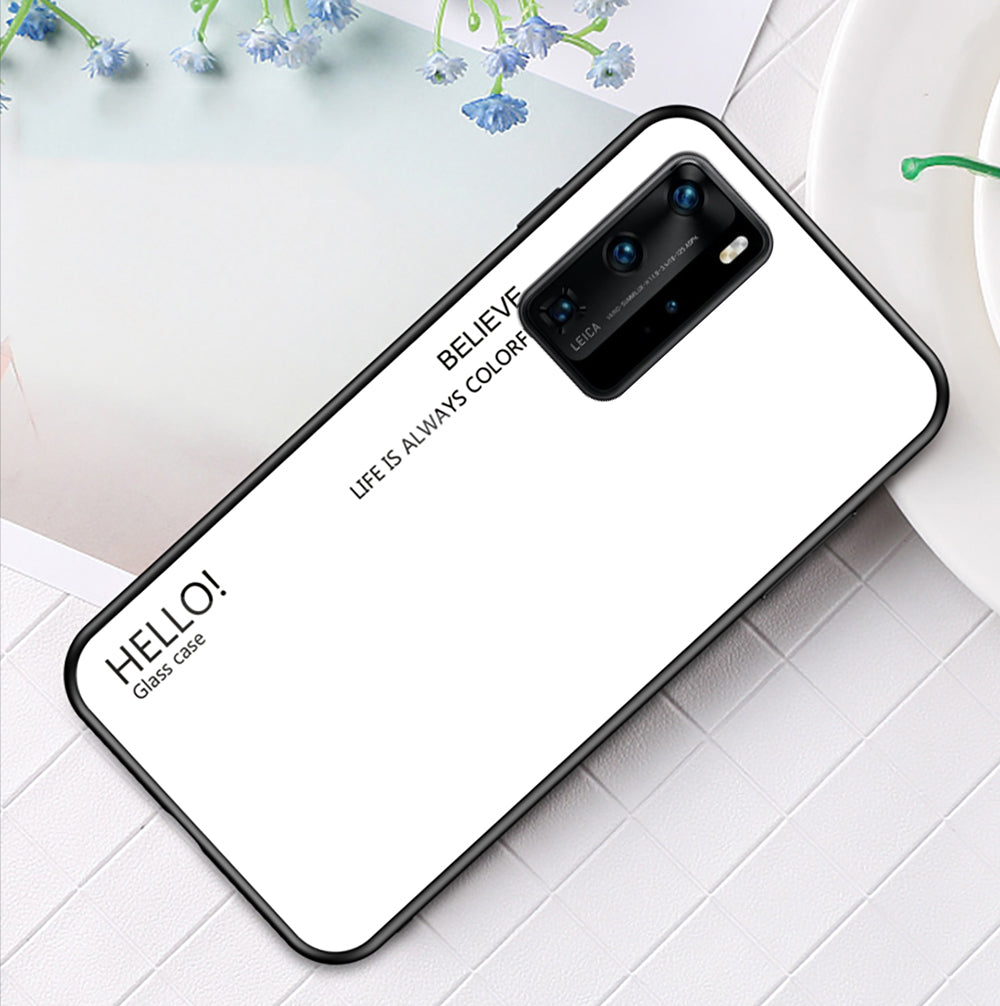 Gradient Color Tempered Glass + PC + TPU Hybrid Case for Huawei P40 Pro