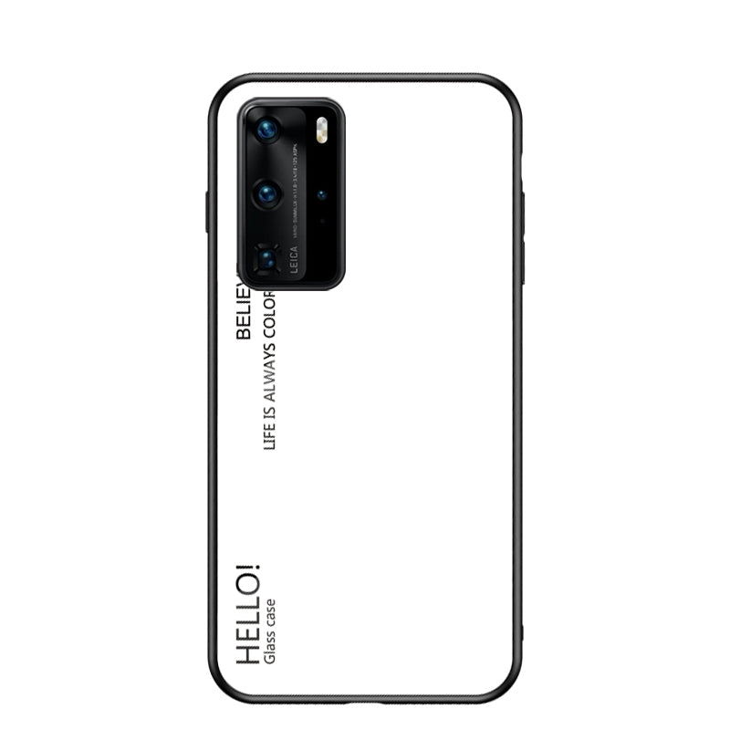 Gradient Color Tempered Glass + PC + TPU Hybrid Case for Huawei P40 Pro