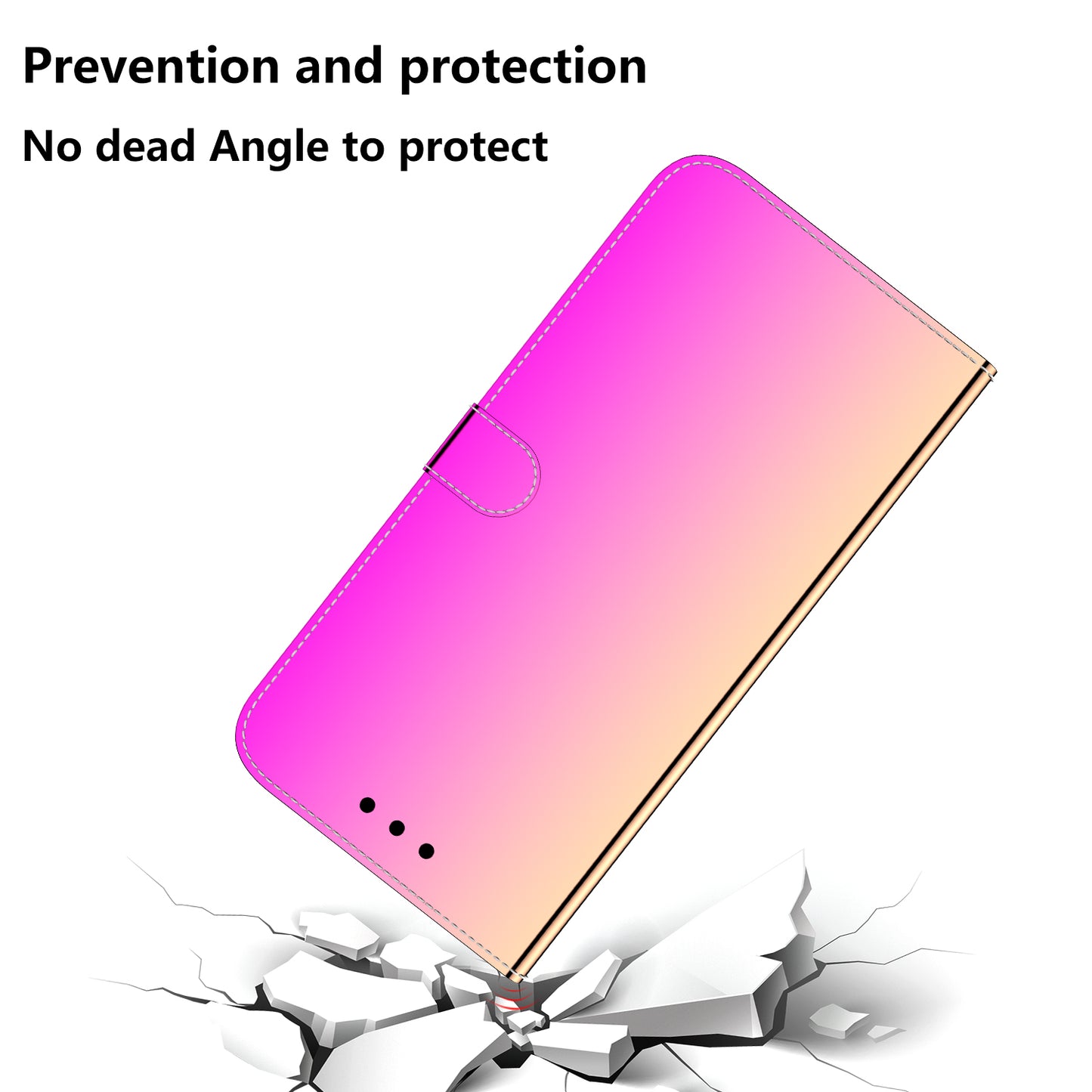 Mirror Surface Leather Wallet Cover with Strap Case for Huawei P40 Pro