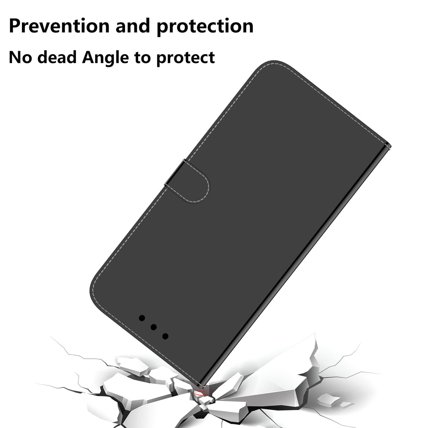 Mirror Surface Leather Wallet Cover with Strap Case for Huawei P40 Pro