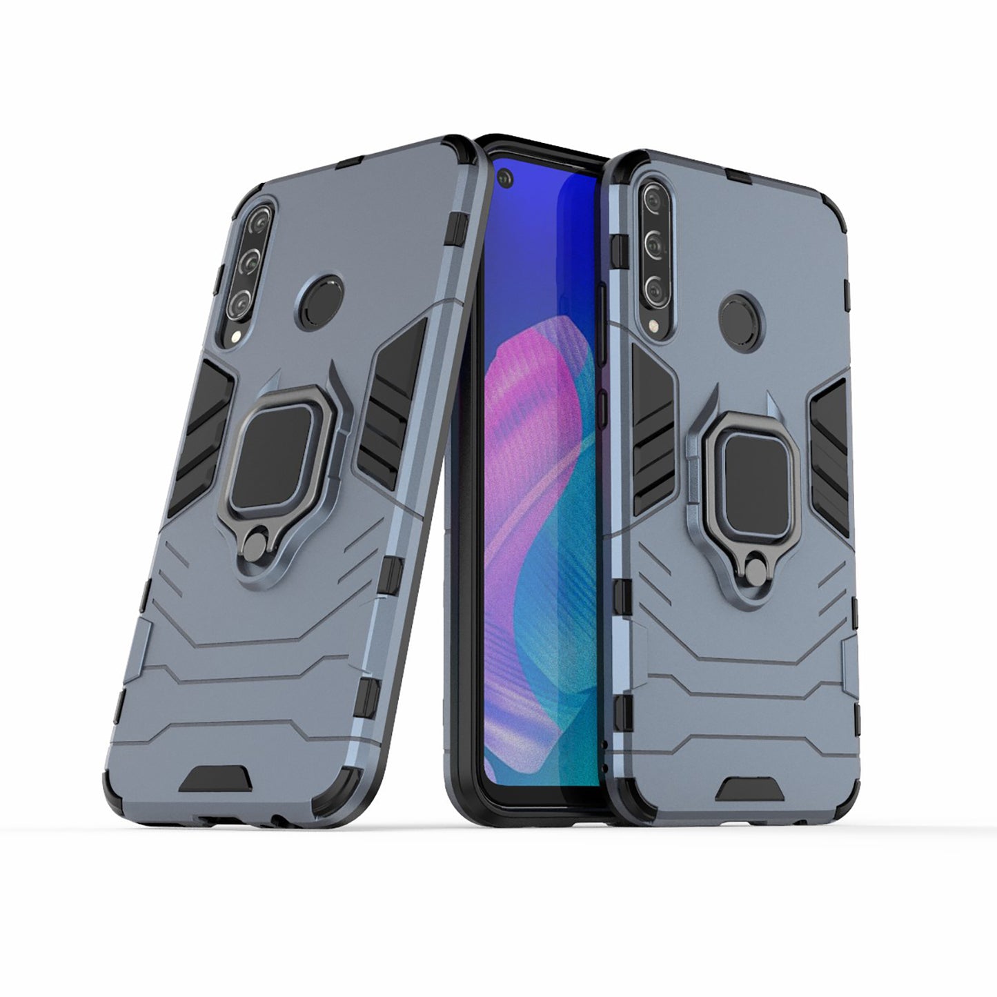 Ring Holder Kickstand PC + TPU Cell Phone Cover for Huawei Y7p/P40 lite E/Honor 9C