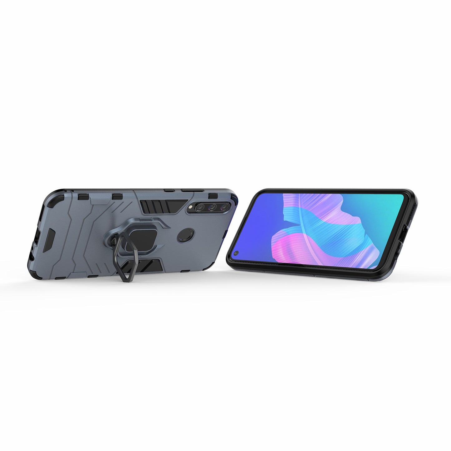 Ring Holder Kickstand PC + TPU Cell Phone Cover for Huawei Y7p/P40 lite E/Honor 9C