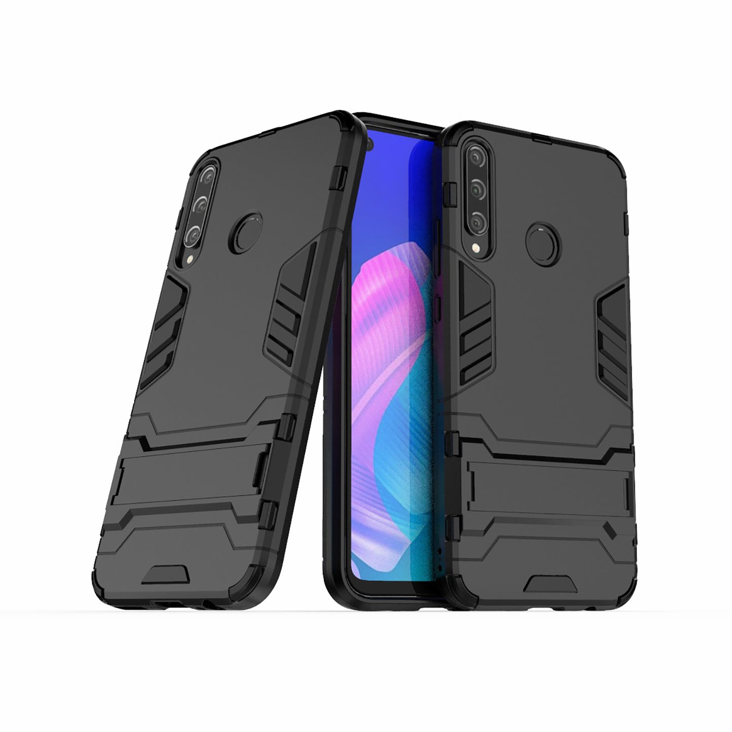 2 in 1 Hybrid PC + TPU Phone Case with Kickstand for Huawei P40 lite E/Honor 9C/Y7p