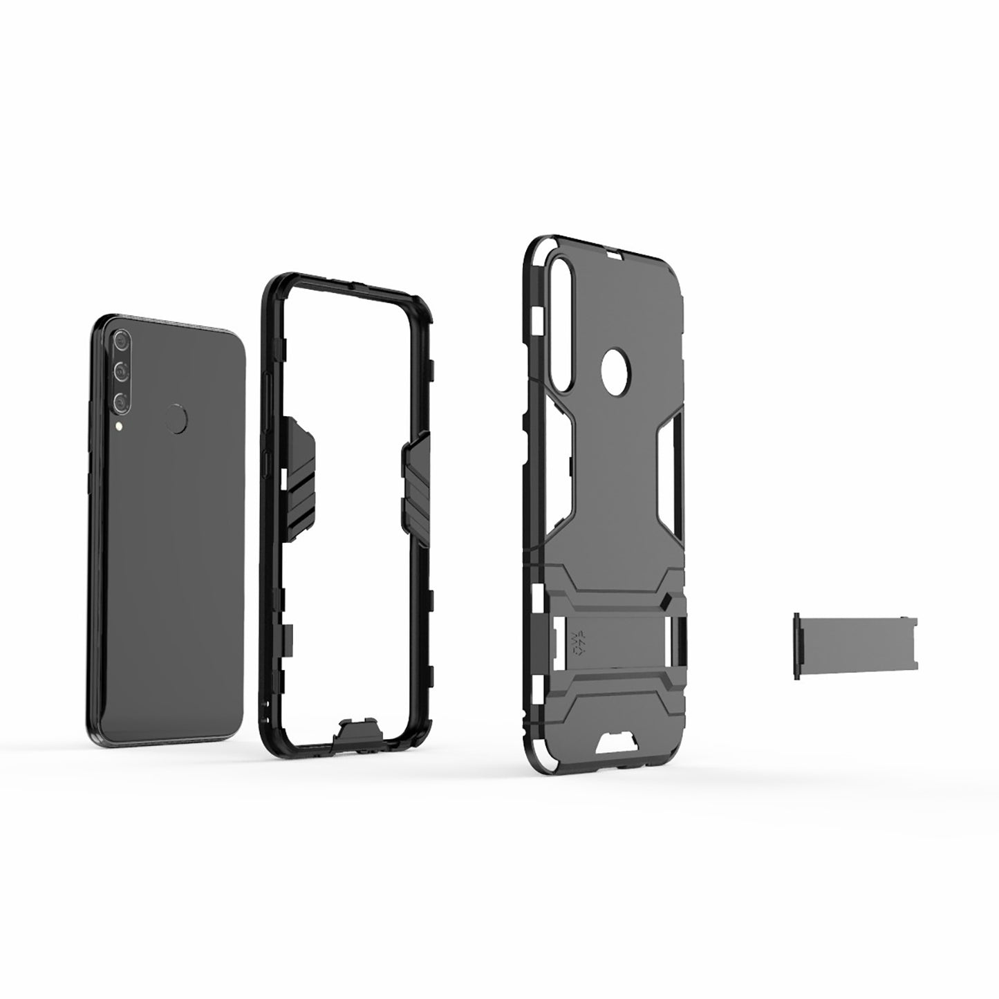 2 in 1 Hybrid PC + TPU Phone Case with Kickstand for Huawei P40 lite E/Honor 9C/Y7p