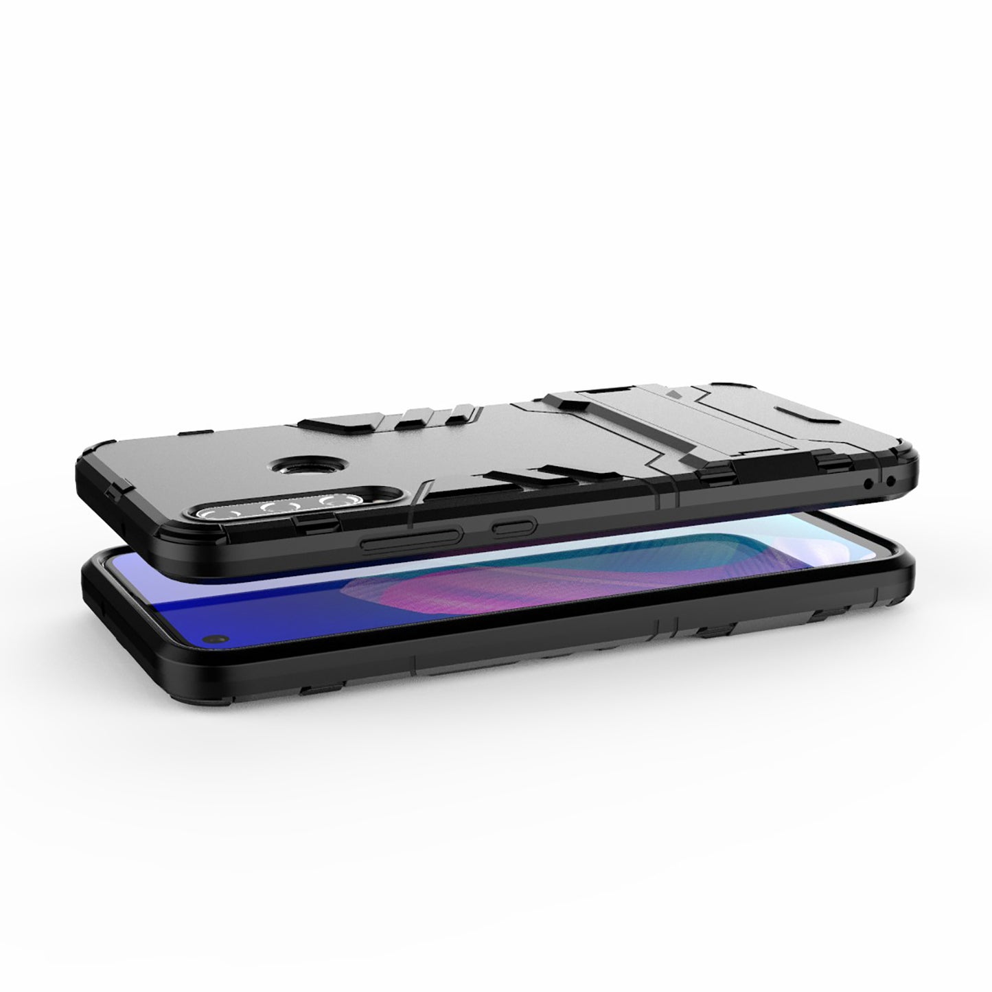 2 in 1 Hybrid PC + TPU Phone Case with Kickstand for Huawei P40 lite E/Honor 9C/Y7p