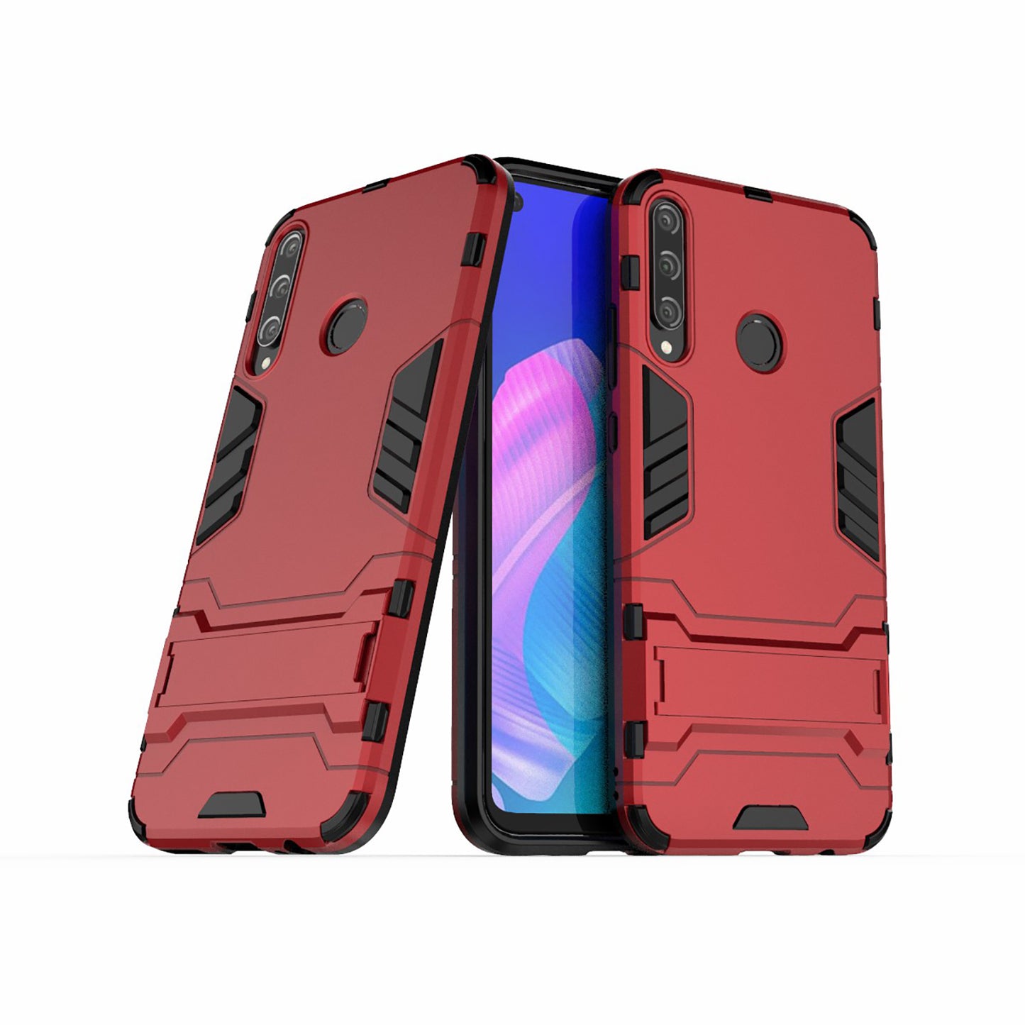 2 in 1 Hybrid PC + TPU Phone Case with Kickstand for Huawei P40 lite E/Honor 9C/Y7p
