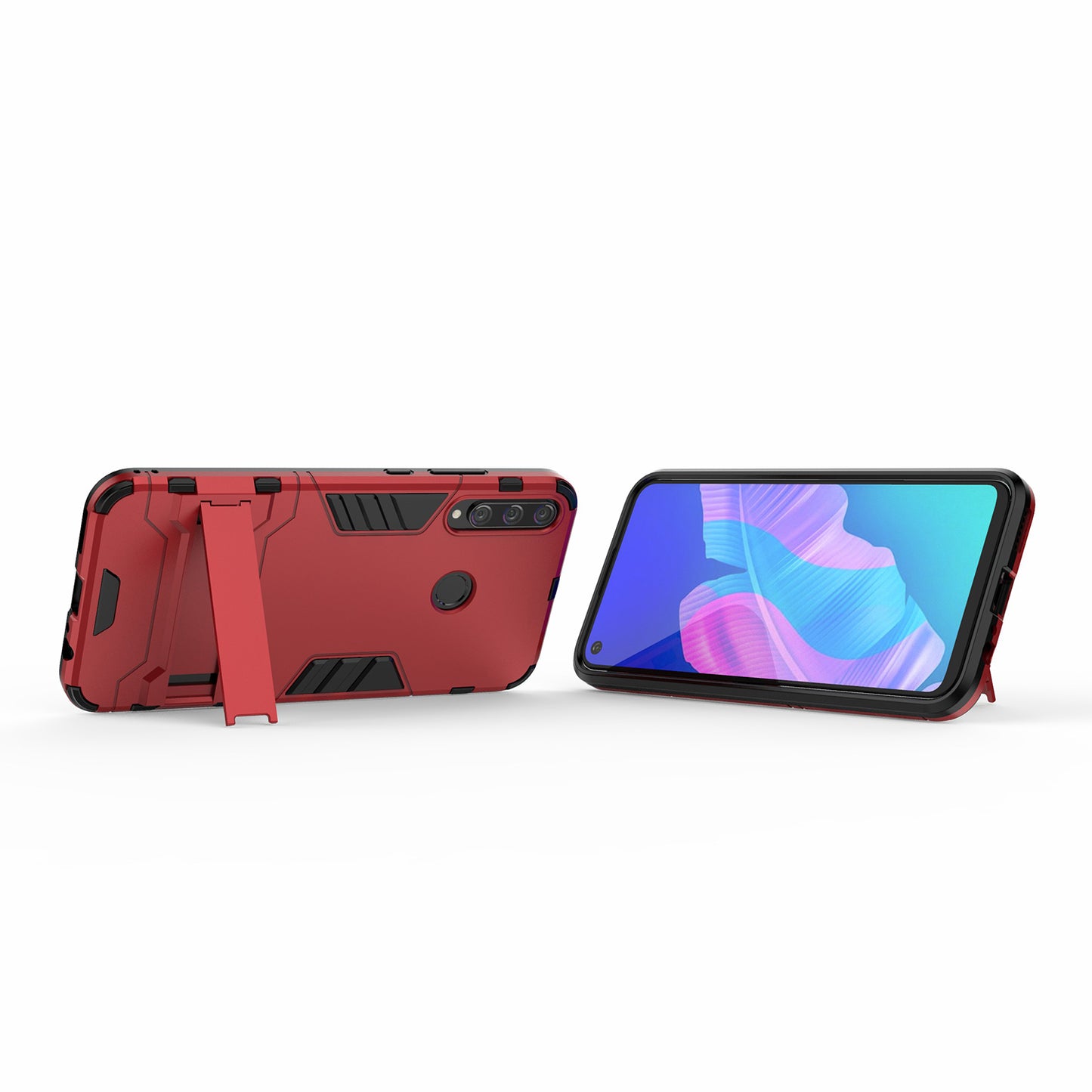 2 in 1 Hybrid PC + TPU Phone Case with Kickstand for Huawei P40 lite E/Honor 9C/Y7p