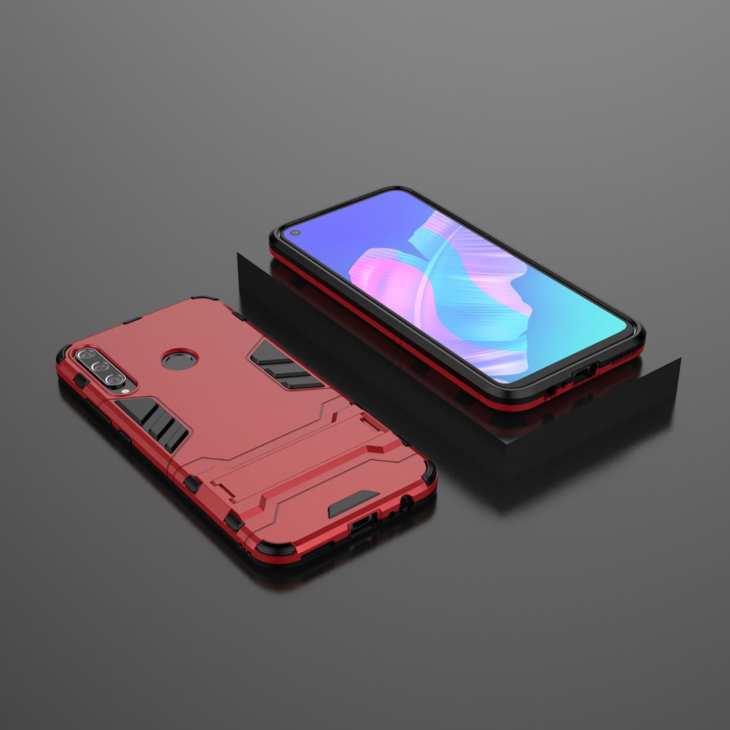 2 in 1 Hybrid PC + TPU Phone Case with Kickstand for Huawei P40 lite E/Honor 9C/Y7p