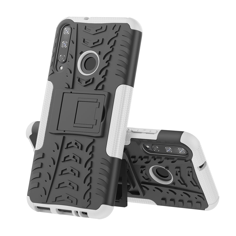 Cool Tyre Style PC + TPU Hybrid Phone Cover with Kickstand for Huawei P40 lite E/Y7p/Honor 9C