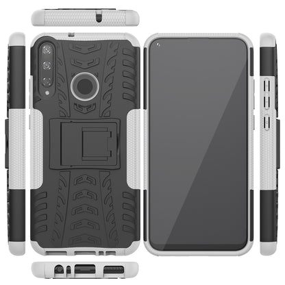 Cool Tyre Style PC + TPU Hybrid Phone Cover with Kickstand for Huawei P40 lite E/Y7p/Honor 9C