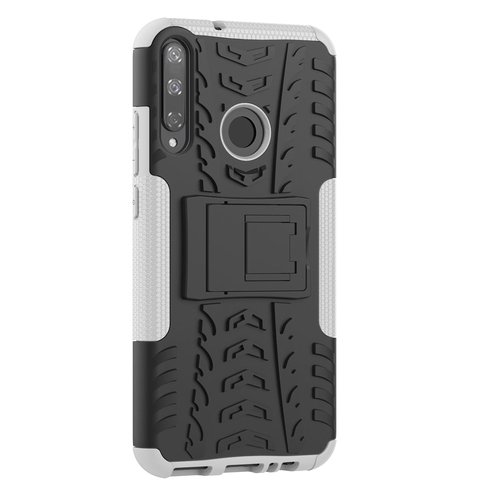Cool Tyre Style PC + TPU Hybrid Phone Cover with Kickstand for Huawei P40 lite E/Y7p/Honor 9C