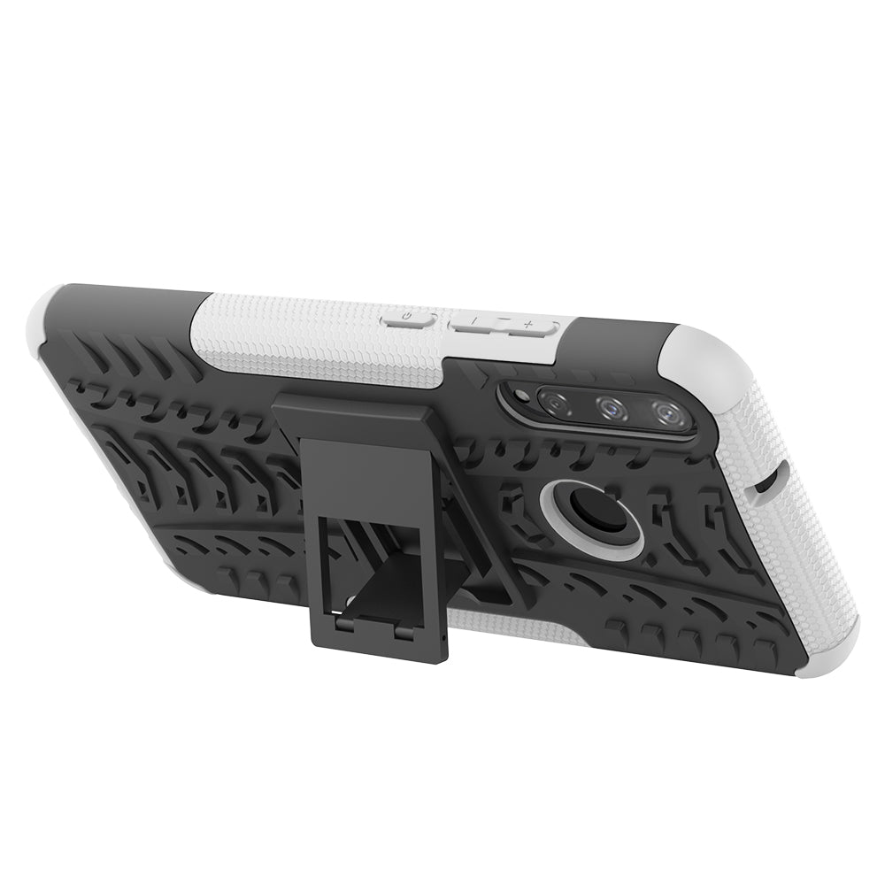 Cool Tyre Style PC + TPU Hybrid Phone Cover with Kickstand for Huawei P40 lite E/Y7p/Honor 9C