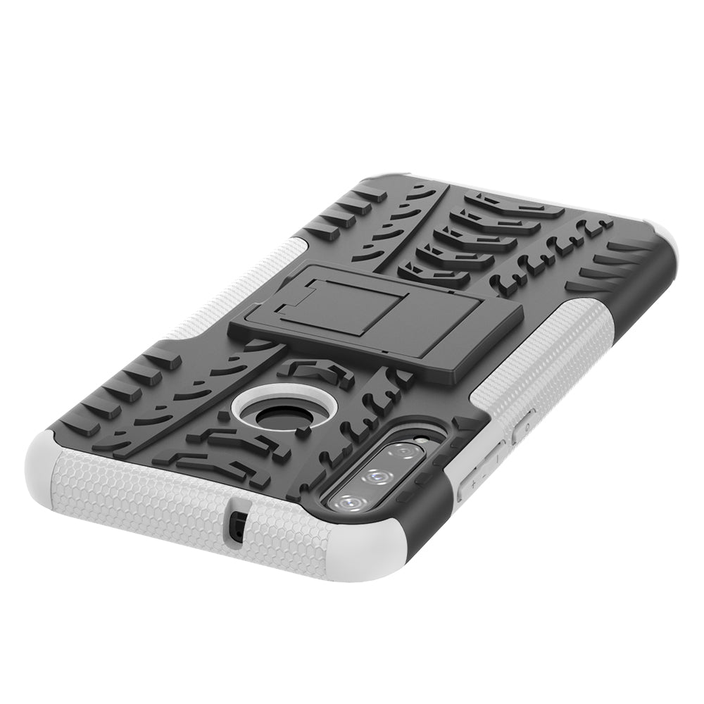 Cool Tyre Style PC + TPU Hybrid Phone Cover with Kickstand for Huawei P40 lite E/Y7p/Honor 9C