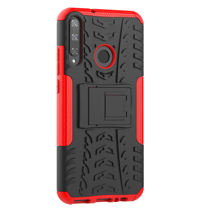 Cool Tyre Style PC + TPU Hybrid Phone Cover with Kickstand for Huawei P40 lite E/Y7p/Honor 9C