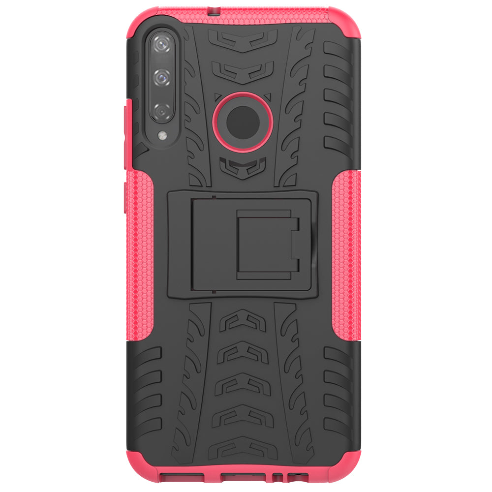 Cool Tyre Style PC + TPU Hybrid Phone Cover with Kickstand for Huawei P40 lite E/Y7p/Honor 9C