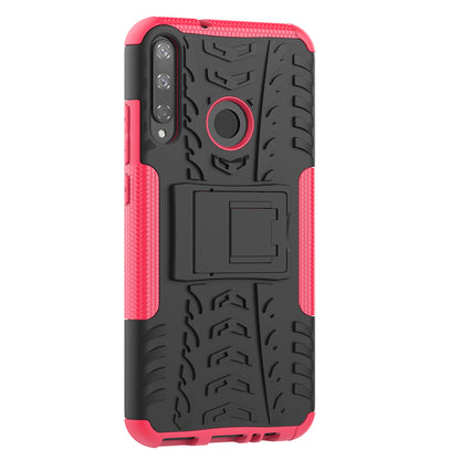 Cool Tyre Style PC + TPU Hybrid Phone Cover with Kickstand for Huawei P40 lite E/Y7p/Honor 9C