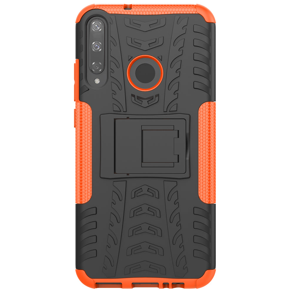 Cool Tyre Style PC + TPU Hybrid Phone Cover with Kickstand for Huawei P40 lite E/Y7p/Honor 9C