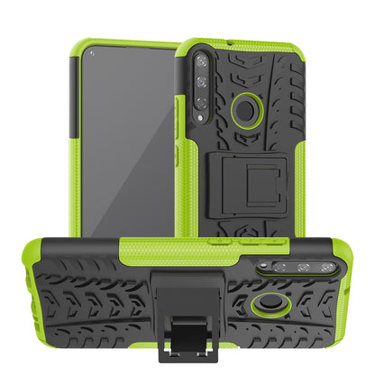 Cool Tyre Style PC + TPU Hybrid Phone Cover with Kickstand for Huawei P40 lite E/Y7p/Honor 9C