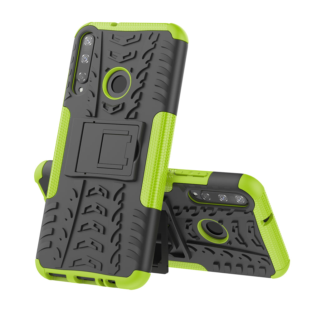 Cool Tyre Style PC + TPU Hybrid Phone Cover with Kickstand for Huawei P40 lite E/Y7p/Honor 9C