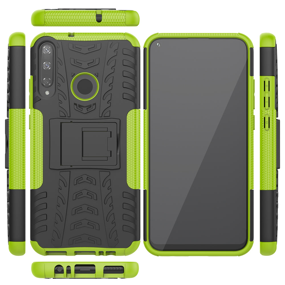 Cool Tyre Style PC + TPU Hybrid Phone Cover with Kickstand for Huawei P40 lite E/Y7p/Honor 9C