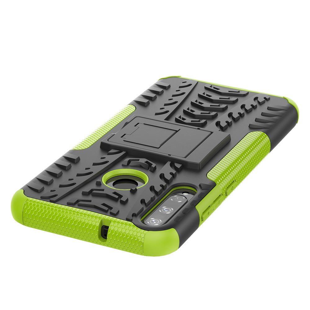 Cool Tyre Style PC + TPU Hybrid Phone Cover with Kickstand for Huawei P40 lite E/Y7p/Honor 9C