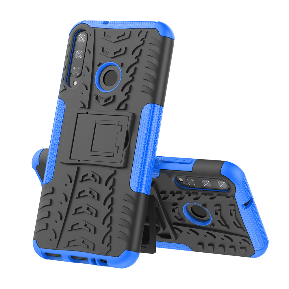Cool Tyre Style PC + TPU Hybrid Phone Cover with Kickstand for Huawei P40 lite E/Y7p/Honor 9C