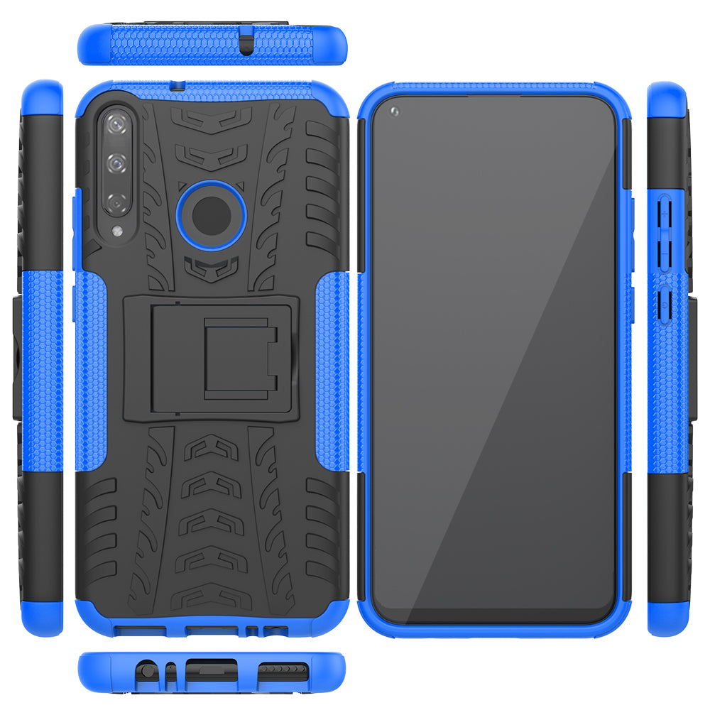 Cool Tyre Style PC + TPU Hybrid Phone Cover with Kickstand for Huawei P40 lite E/Y7p/Honor 9C