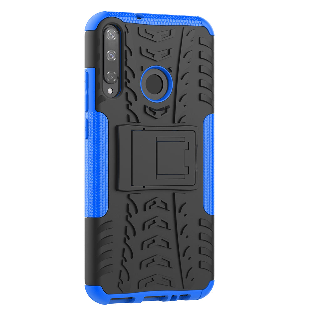 Cool Tyre Style PC + TPU Hybrid Phone Cover with Kickstand for Huawei P40 lite E/Y7p/Honor 9C