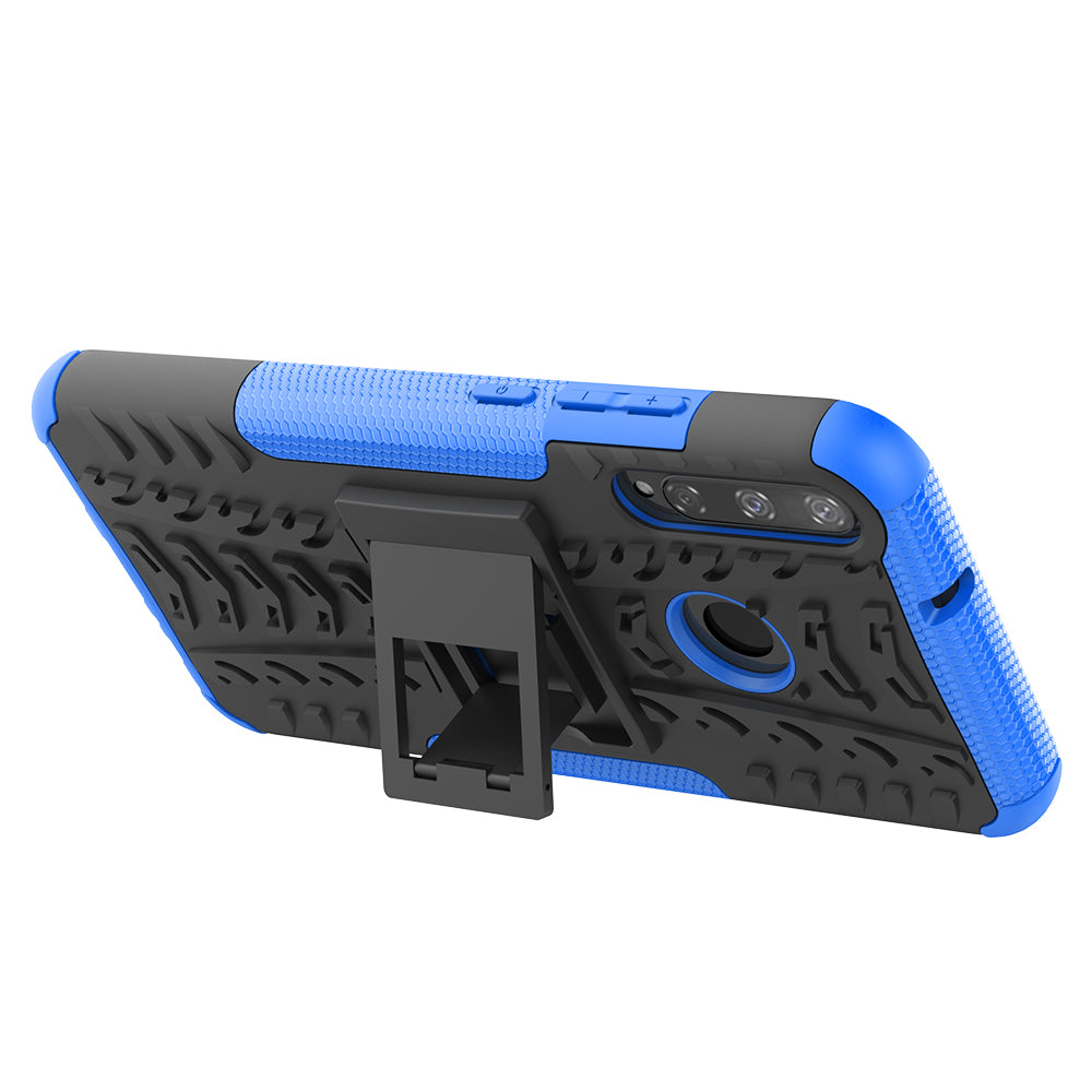 Cool Tyre Style PC + TPU Hybrid Phone Cover with Kickstand for Huawei P40 lite E/Y7p/Honor 9C