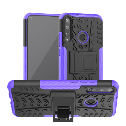 Cool Tyre Style PC + TPU Hybrid Phone Cover with Kickstand for Huawei P40 lite E/Y7p/Honor 9C